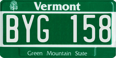 VT license plate BYG158