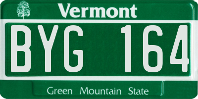 VT license plate BYG164