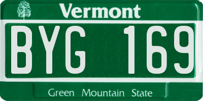 VT license plate BYG169
