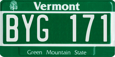 VT license plate BYG171