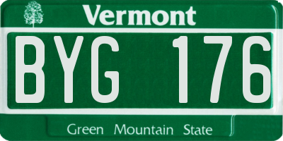 VT license plate BYG176