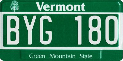 VT license plate BYG180
