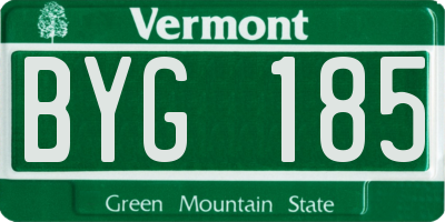VT license plate BYG185