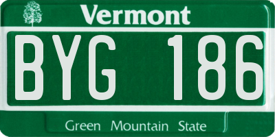VT license plate BYG186