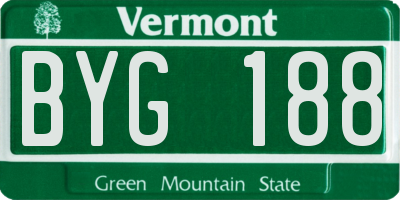 VT license plate BYG188