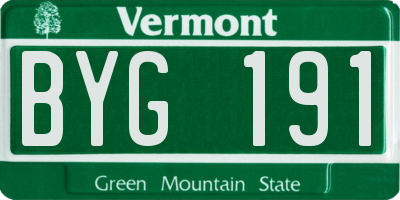 VT license plate BYG191