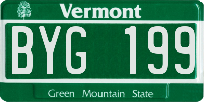 VT license plate BYG199