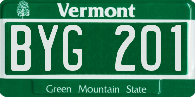 VT license plate BYG201