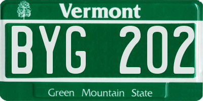 VT license plate BYG202