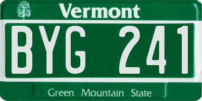 VT license plate BYG241