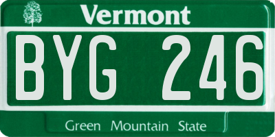 VT license plate BYG246