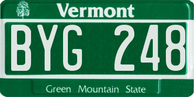 VT license plate BYG248