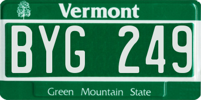 VT license plate BYG249