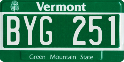 VT license plate BYG251