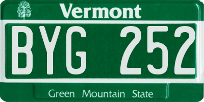VT license plate BYG252