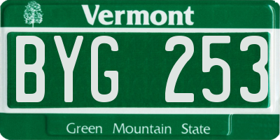 VT license plate BYG253