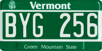 VT license plate BYG256