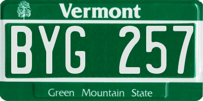 VT license plate BYG257