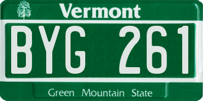 VT license plate BYG261
