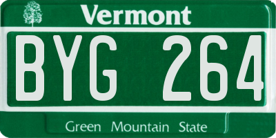 VT license plate BYG264