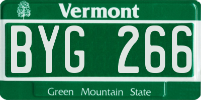 VT license plate BYG266