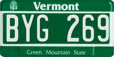 VT license plate BYG269