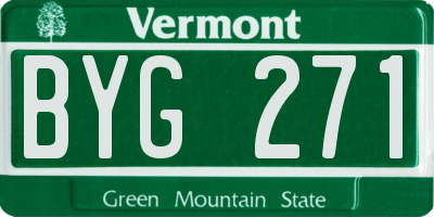 VT license plate BYG271