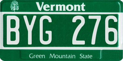 VT license plate BYG276