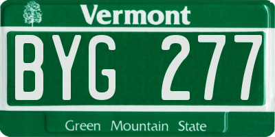 VT license plate BYG277