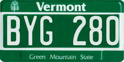 VT license plate BYG280