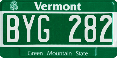 VT license plate BYG282
