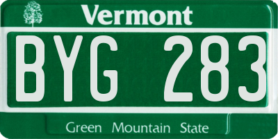VT license plate BYG283