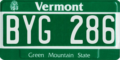 VT license plate BYG286