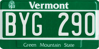 VT license plate BYG290
