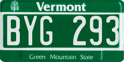 VT license plate BYG293