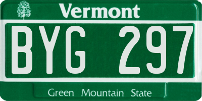 VT license plate BYG297