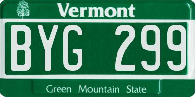 VT license plate BYG299