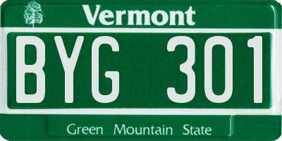 VT license plate BYG301