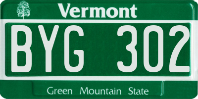 VT license plate BYG302