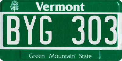VT license plate BYG303