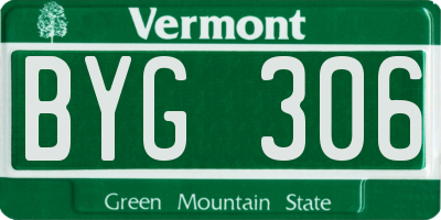 VT license plate BYG306