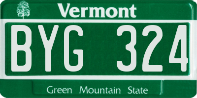 VT license plate BYG324
