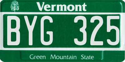 VT license plate BYG325
