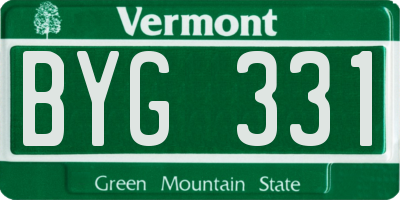 VT license plate BYG331