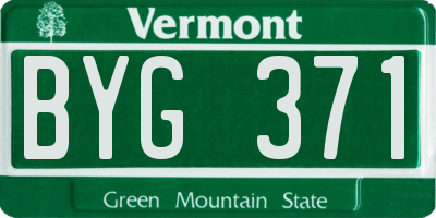 VT license plate BYG371
