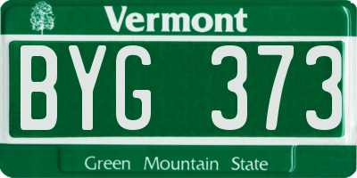 VT license plate BYG373