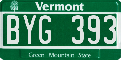 VT license plate BYG393