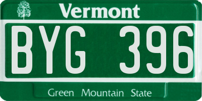 VT license plate BYG396