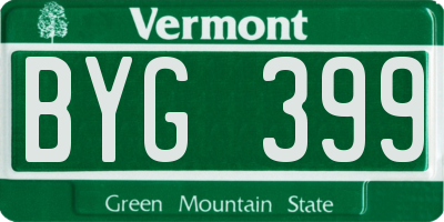 VT license plate BYG399