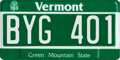 VT license plate BYG401